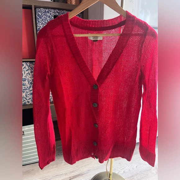 Sonoma Tops - Sonoma Cardigan button closure size small  
Red